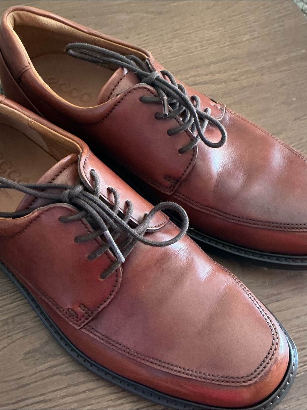Ecco Men's Cognac Leather Shoes Like New US 6-6.5